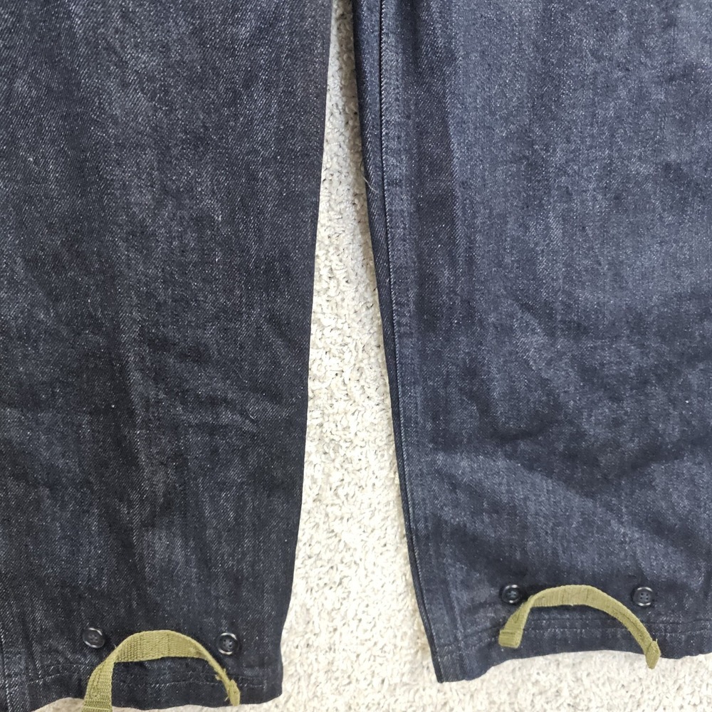 Marine Nationale Denim Overalls Cargo Bibs Jumpsuit Size Small Navy Reverse - Picture 8 of 13